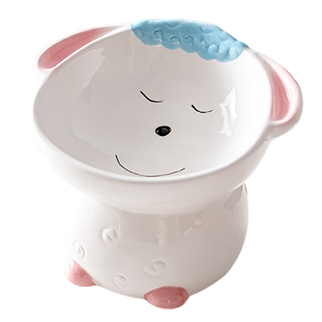 毛皇上 動物造型陶瓷碗, 小羊 白色, 1個