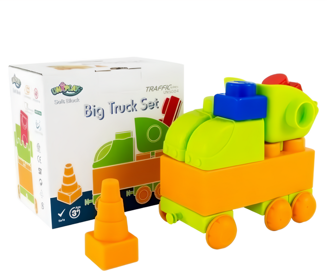 UNiPLAY 抗菌軟積木 交通系列 大卡車組 軟材質 不含BPA, 大卡車, 1組