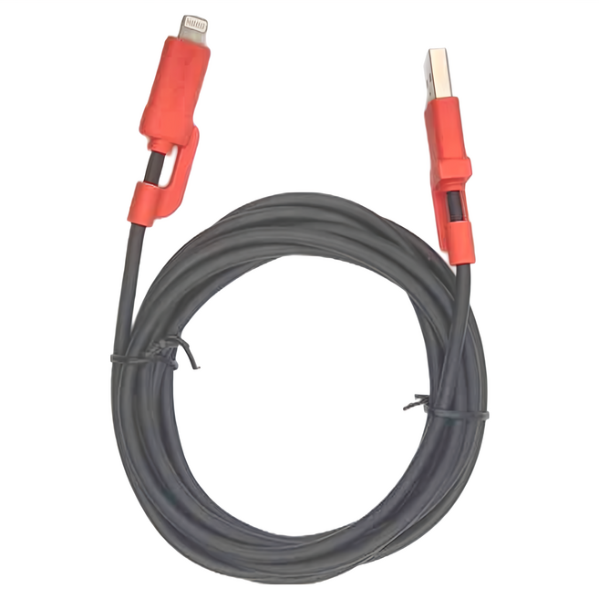 PowerSync 群加 USB-A-Lightning快充傳輸線, 2m, 灰色 + 橙色, 1條
