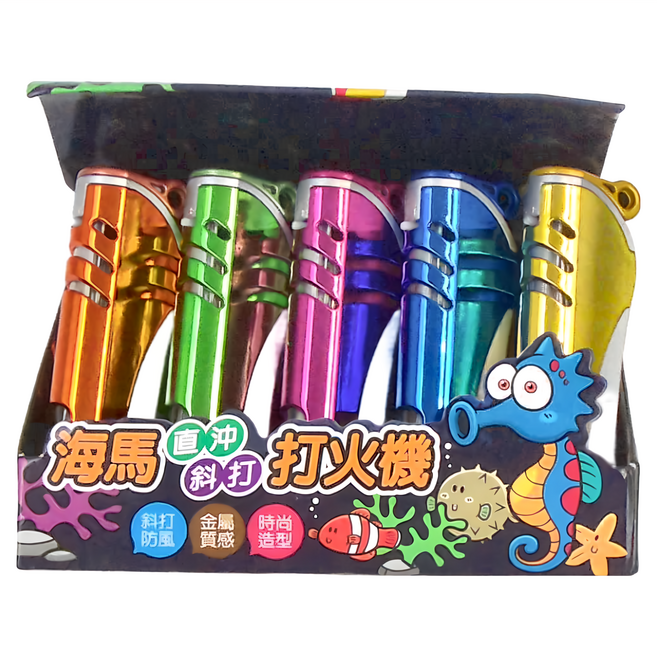 BLACK King Kong 黑金鋼 海馬直衝斜打打火機 時尚造型 金屬質感, 素色, 1盒