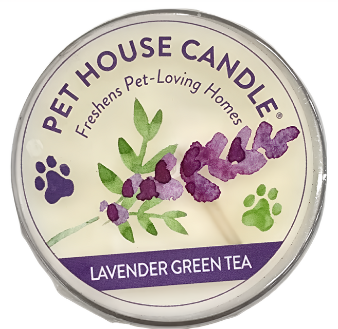 PET HOUSE 室內除臭寵物香氛蠟燭 小 薰衣草綠茶, 1個