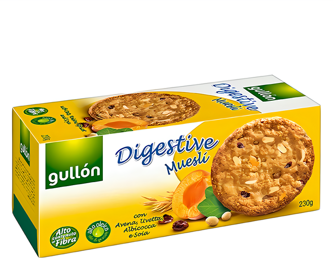 gullon 穀優 燕麥果乾消化餅, 230g, 1盒