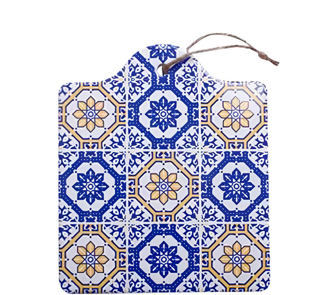 HIKARI 日光生活 c510-波蘭彩繪陶瓷鍋墊, 1入, 藍色 +黃色 + 白色