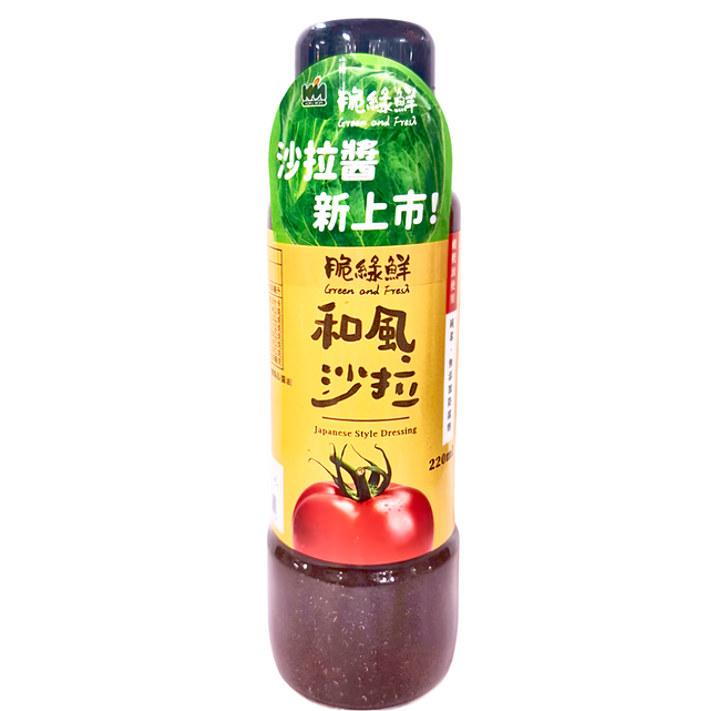 KOKUMORI 穀盛 和風脆綠鮮沙拉醬, 220ml, 1瓶