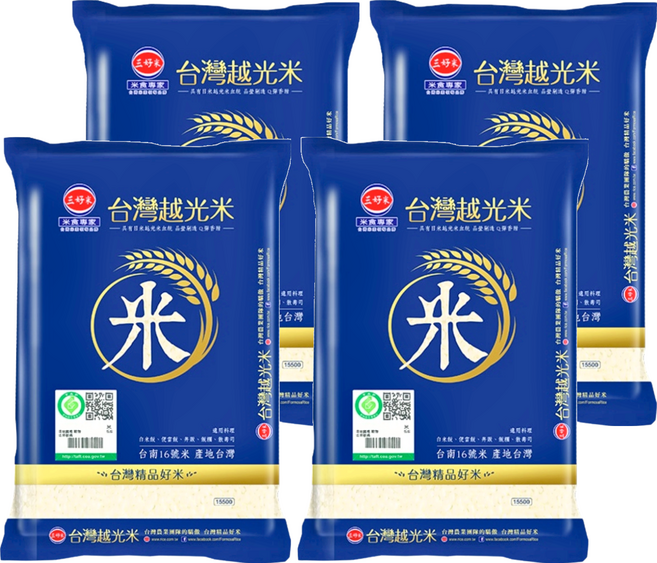 三好米 履歷台灣越光米, CNS一等, 1.5kg, 4包