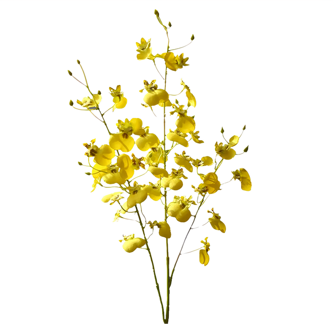 Floral M 花藝 仿真花 跳舞精靈文心蘭, 黃色, 1支