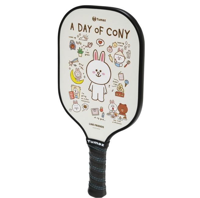 Tumaz 月熊 LINE FRIENDS 輕量玻璃纖維匹克球拍, 1個, 兔兔的一天