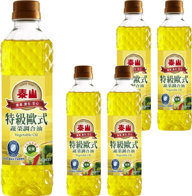 TAISUN 泰山 特級歐式蔬菜調合油, 500ml, 5瓶