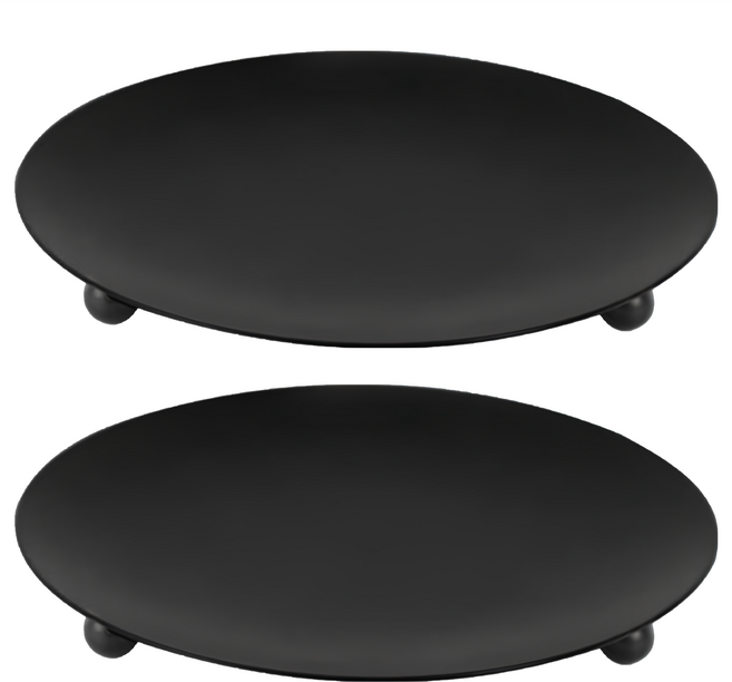 隔熱蠟燭底座2件組 11 x 11 x 2cm, 黑色