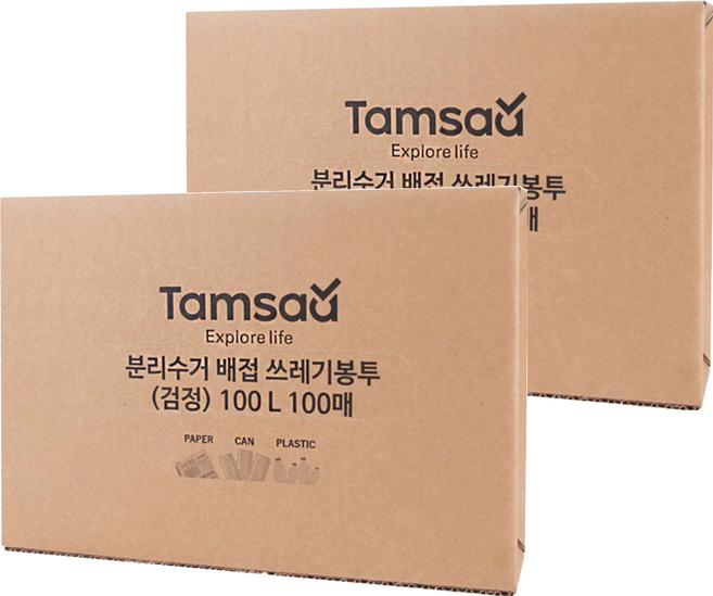 Tamsaa 垃圾袋 黑色, 100L, 2盒