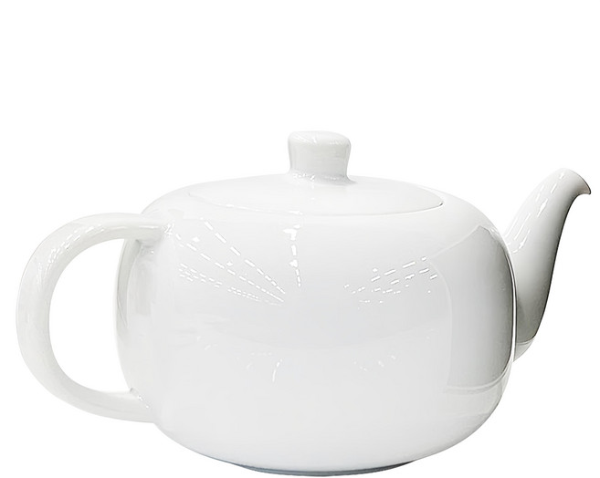 TAIWANGLASS 台灣玻璃 白瓷中式茶壺, 白色, 300ml, 1個