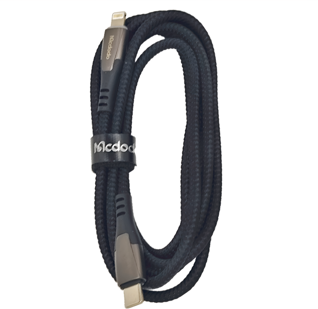 Mcdodo 麥多多 Type-C-Lightning充電線傳輸線快充線彈簧 CA-1960, 1.8m, 黑色, 1條