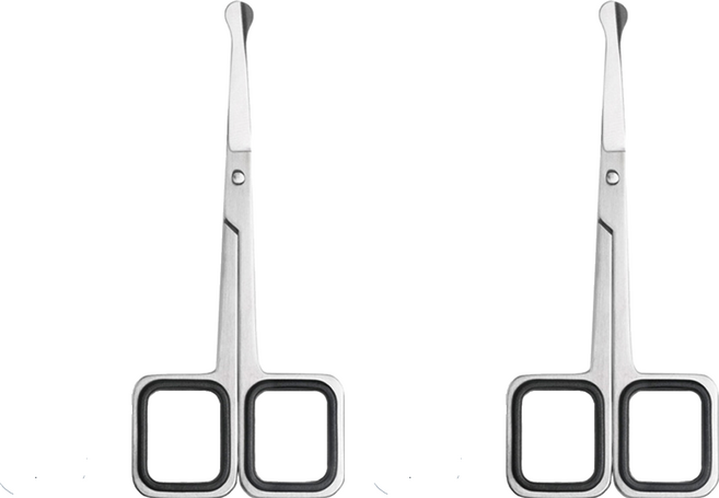 MEKO 專業不鏽鋼磨砂鼻毛剪 圓頭刀刃 台灣製造, X-082, 2支