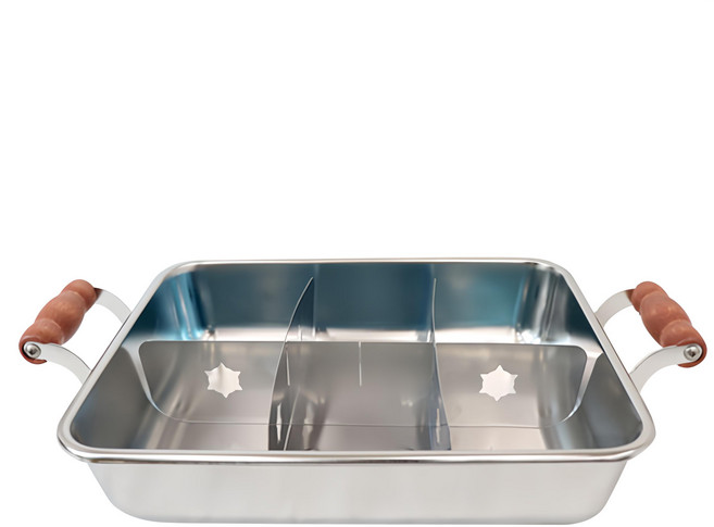 king SEOJIN 不鏽鋼方形魚板湯鍋, 30cm, 銀色, 1個