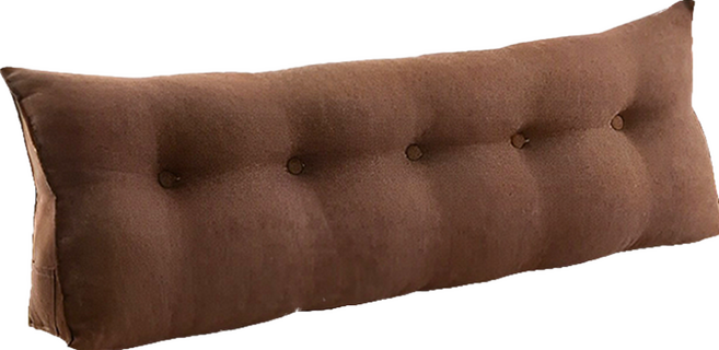 好物良品 雙人日式簡約三角形床頭腰背靠枕 亞麻材質 PP棉, 咖啡色