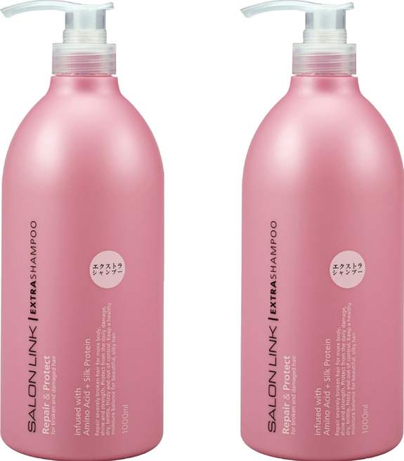 KUMANO 熊野油脂 無矽靈平衡保濕修護沙龍洗髮精 粉瓶, 1L, 2瓶