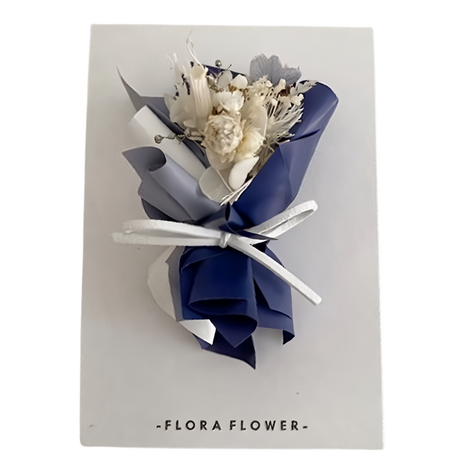 FLORA FLOWER 芙蘿拉 乾燥花卡片系列 9 x 13cm, 海軍藍, 1個
