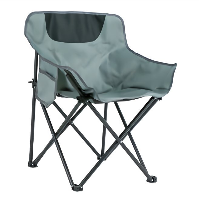 經典戶外露營月亮椅 灰色 附收納袋 輕量化設計, 1個