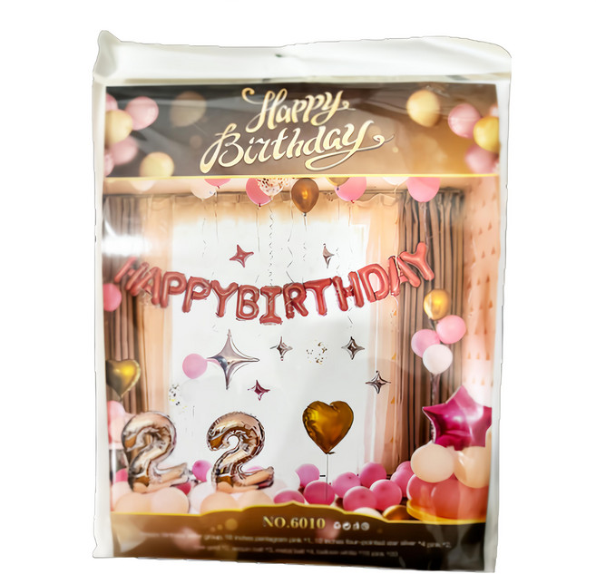 Yamiley 派對氣球套組包 6010, 玫瑰金 + 銀色, 1入