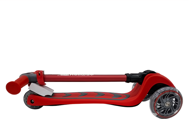 holiwaY 哈樂維 BBscooter 三輪平衡滑板車 炫彩發光輪 4段可調高度 軟性橡膠握把 安全防滑腳墊 一鍵摺疊收納方便, 櫻桃紅, 1台