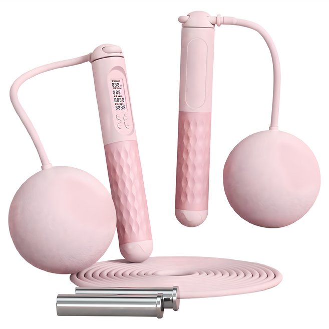 HOME GYM CLUB 居家健身 新款兩用負重跳繩 大球, FE021, 粉色
