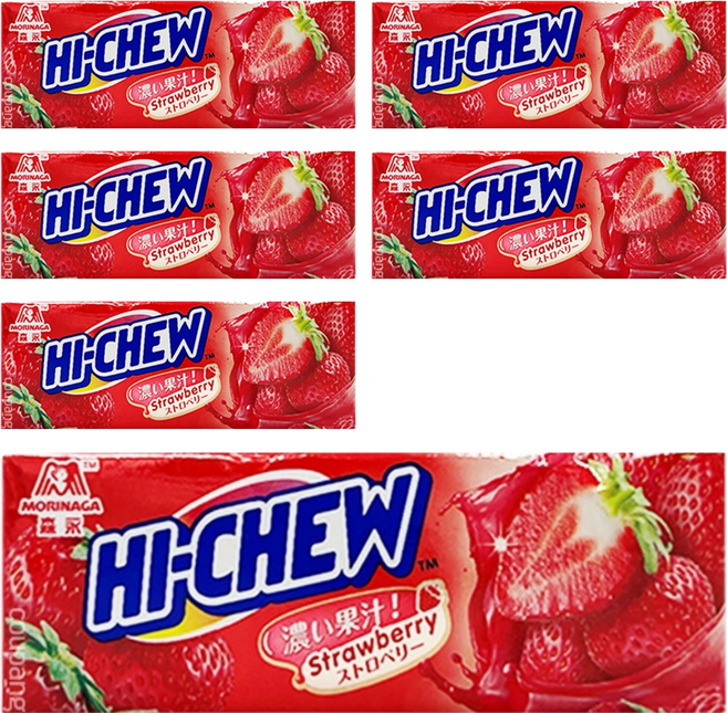 MORINAGA 森永 HI-CHEW 嗨啾 軟糖 草莓口味, 32g, 6條