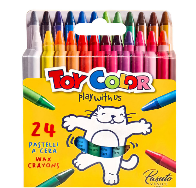 TOY COLOR 無毒安全油蠟筆, 24色, 1入
