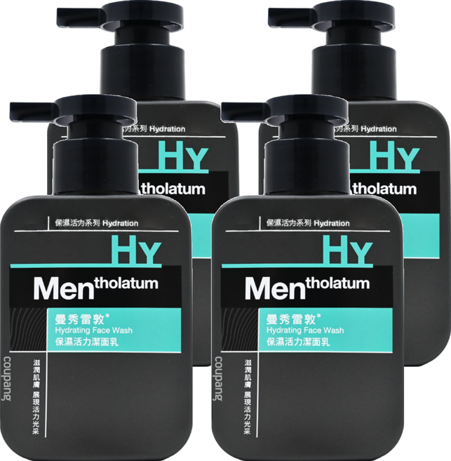 MENTHOLATUM 曼秀雷敦 台灣公司貨 男士保濕活力潔面乳, 150ml, 4瓶