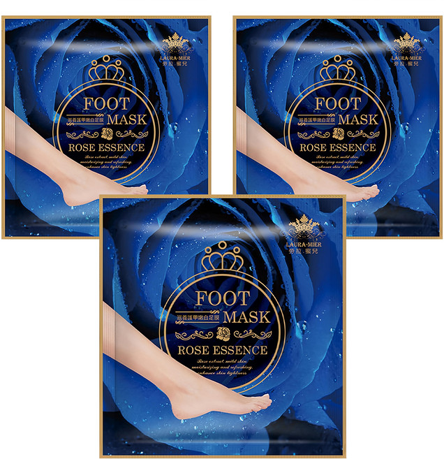 LAURA-MIER 勞拉蜜兒 滋養護甲嫩白足膜 溫和不易傷害肌膚 給予肌膚天然細緻的呵護, 3雙, 1組, 40g