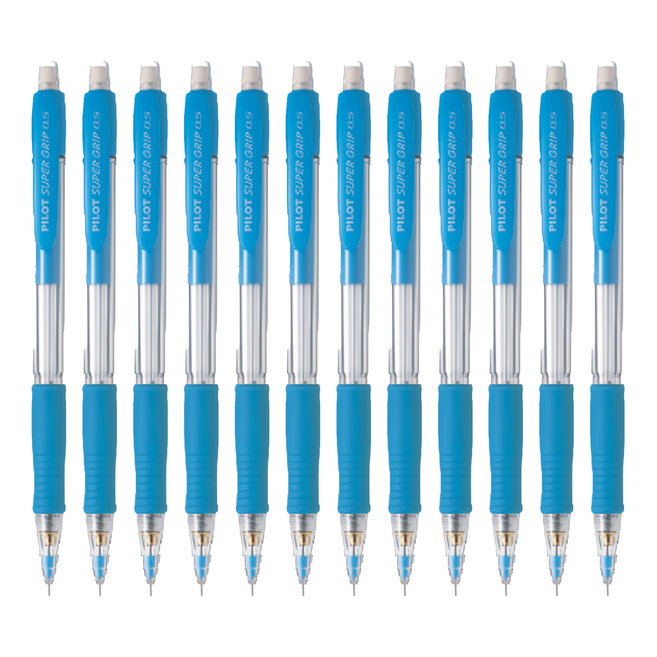 PILOT 百樂 七彩自動鉛筆 H-185-SL 螢光藍, 0.5mm, 12支