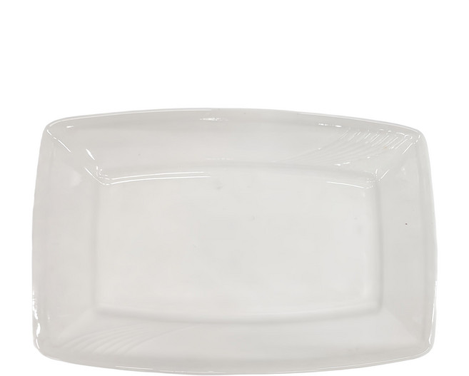 大同磁器 強化羽雕 97型10"長方皿, 象牙, 1個