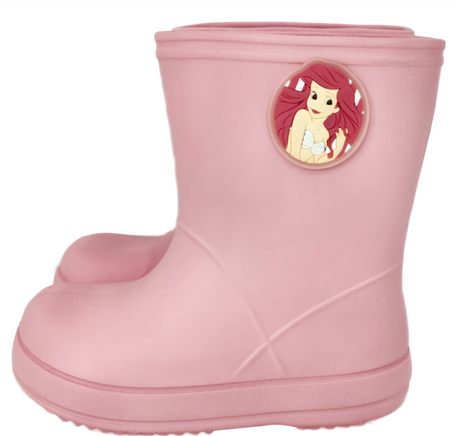 THE LITTLE MERMAID 小美人魚 立體造型飾釦中筒輕量兒童雨鞋 323513 355g