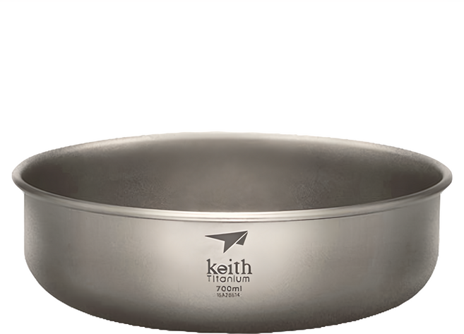 keith Titanium 鎧斯 純鈦碗 15 x 5cm 700ml 75g, 鈦色, 1個