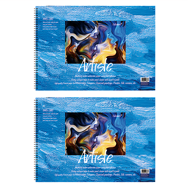 Artiste 美術素描本 170gsm 顏色隨機, 2本, 15頁, 4開