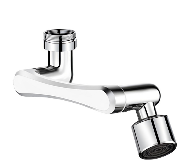 Mass 1080°旋轉水龍頭延伸器/轉接頭/防濺起泡器 銀色, 1個