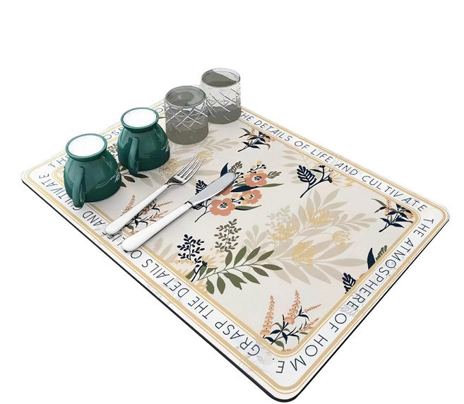 珪藻泥瀝水墊, 30 x 40cm, 可可奶咖, 1個