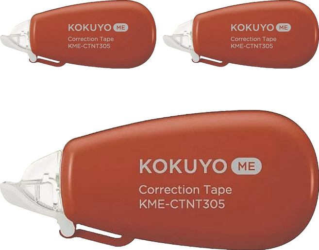 KOKUYO 國譽 ME 象牙白修正帶 B罫 6m KME-CTNT305DR, 跑道紅, 3個