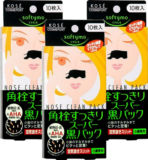 KOSE 高絲 softymo 絲芙蒂 女用粉剌清潔貼布, 10枚, 3盒