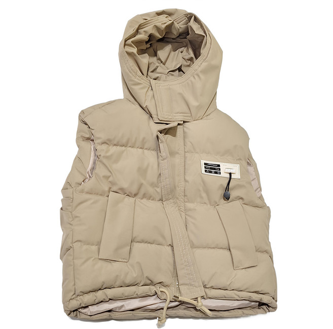 愛北鼻 兒童秋冬羽絨棉背心 105~115cm 卡其色 保暖舒適