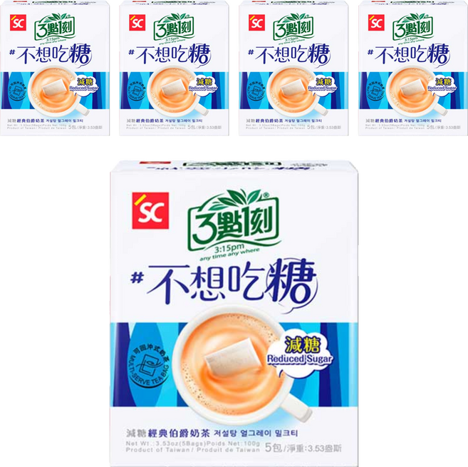 3點1刻 減糖伯爵奶茶, 20g, 5包, 5盒