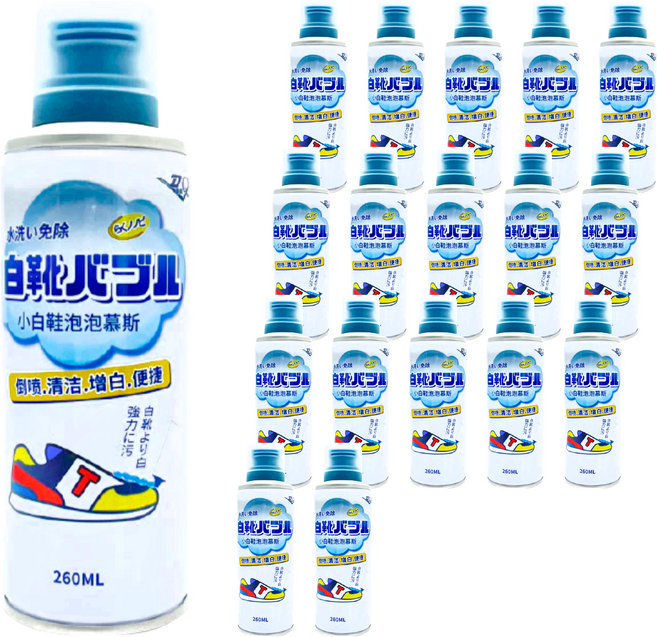 小麥購物 小白鞋慕斯清洗劑 倒噴款 G102 191g, 18罐, 260ml