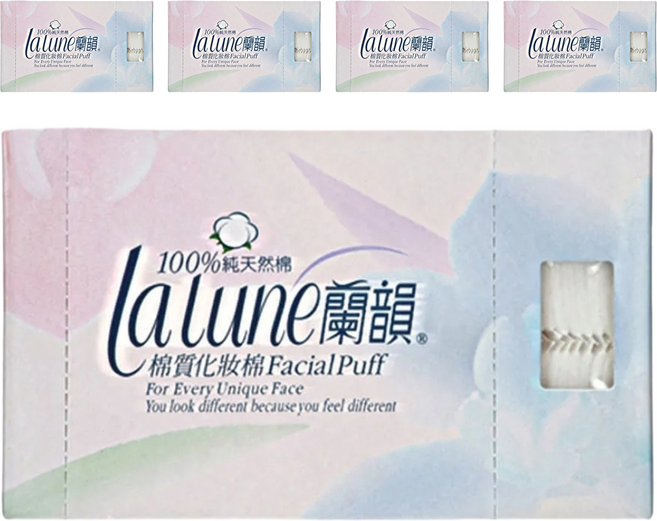 lalune 蘭韻 棉質化妝棉 60 x 50mm, 100片, 5盒