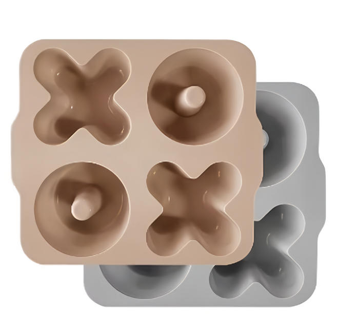 MiNiKOiOi XO造型矽膠模具2件組, 125ml, 奶茶杏, 1組