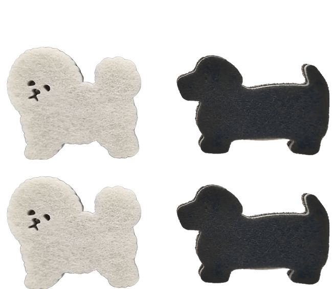 imakara 伊瑪卡拉 YD小狗海綿擦 白色 + 黑色 2個, 2包