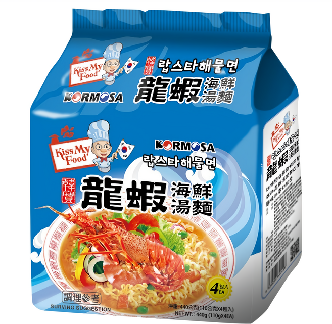 KORMOSA 韓寶 龍蝦海鮮麵 110g, 4包