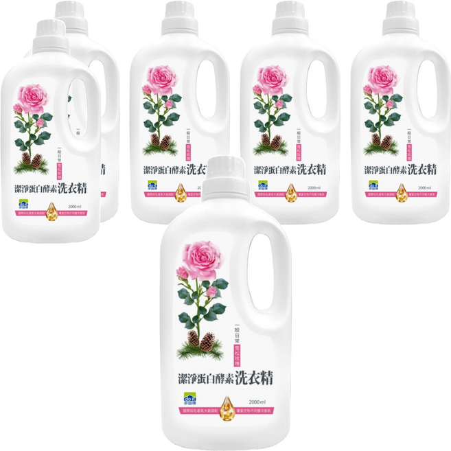do it 多益得 潔淨蛋白酵素洗衣精 雪松玫瑰香氛, 2L, 1入, 6桶