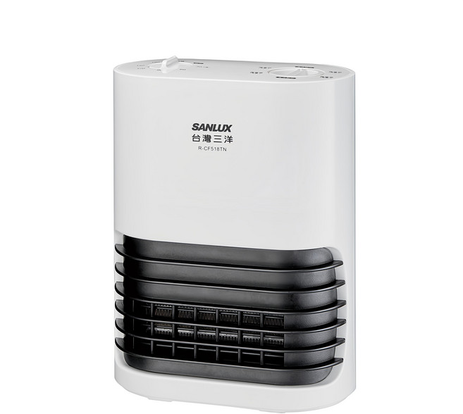 SANLUX 台灣三洋 直立式陶瓷電暖器 R-CF518TN PTC陶瓷安全發熱體 暖風二段調節 過熱/傾倒自動斷電保護 負離子產生器