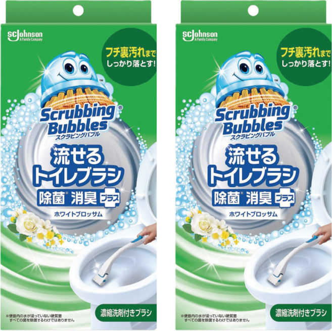 SC Johnson 莊臣 可溶解式含洗劑馬桶刷組, 白花香, 2組