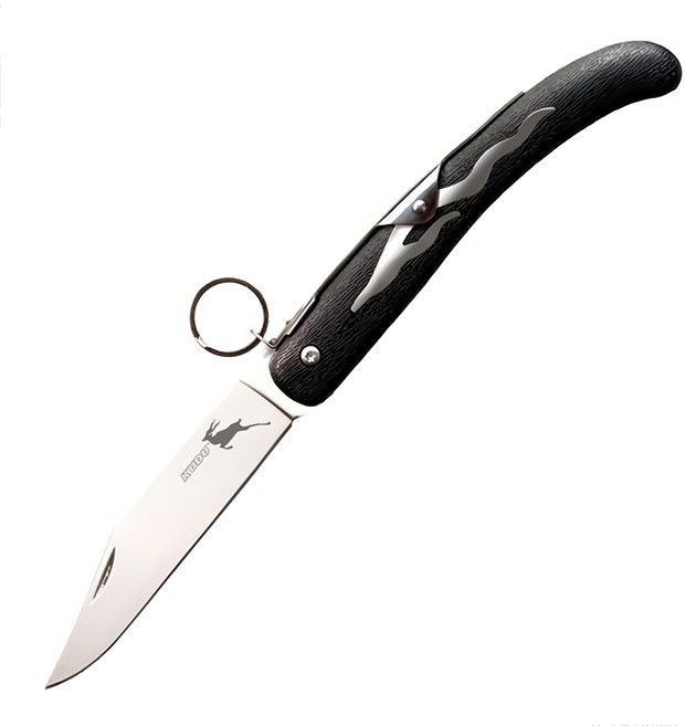 Cold Steel 冷鋼 KUDU傳統拉環式鎖定裝置折刀 5Cr15MoV不銹鋼刀刃 Zy-Ex柄 露營便攜刀具, 1支, 不銹鋼
