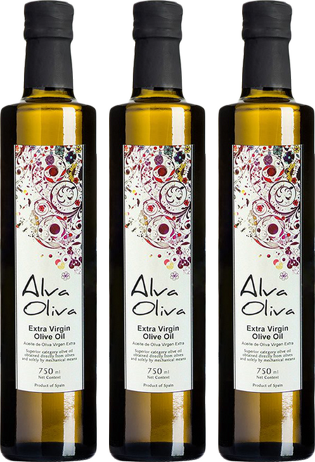 Alva Oliva 艾娃橄欖 特級冷壓初榨橄欖油, 750ml, 3瓶